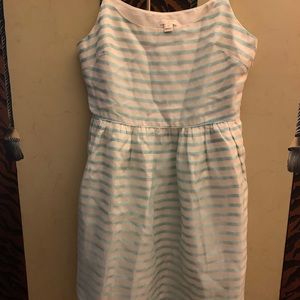 Reduced J Crew Dress Sz  10 Lt blue & white
